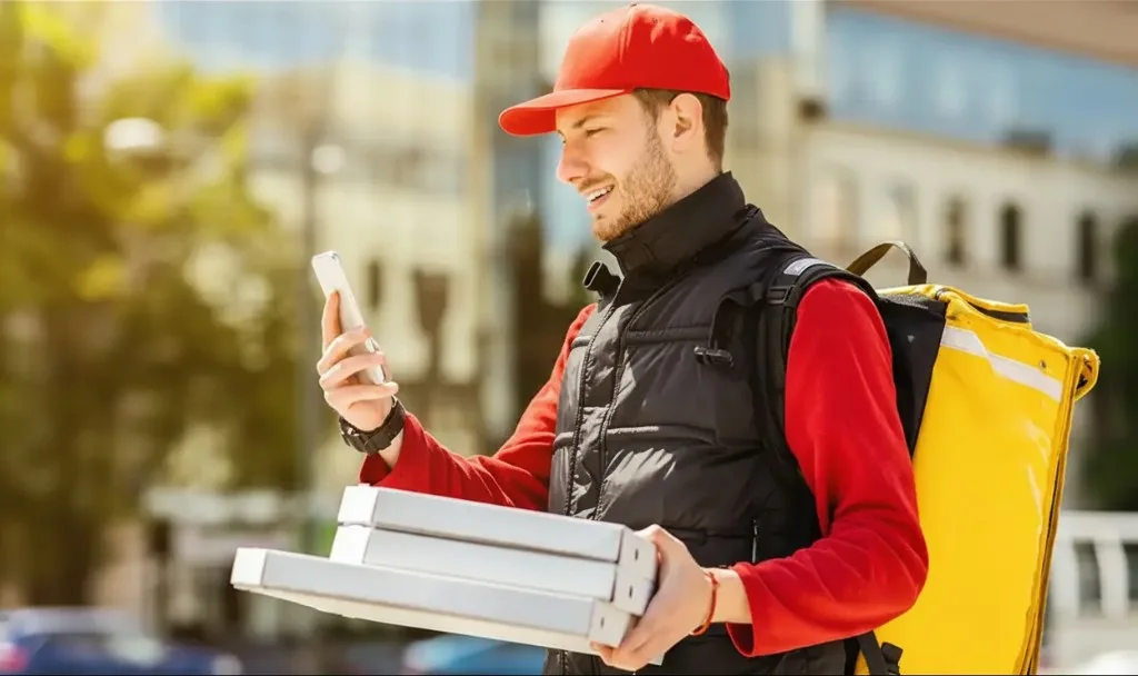 Al Nousour courier delivering with a smile