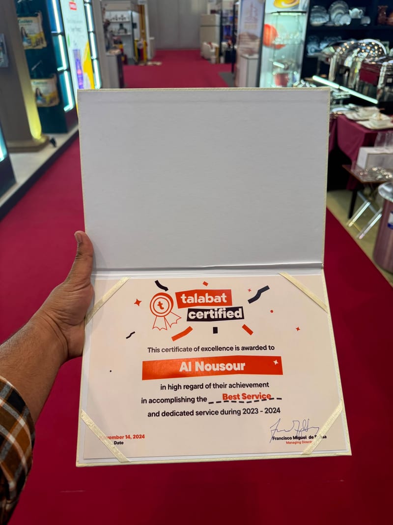 Talabat Certified Award